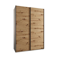 SCHWEBETÜRENSCHRANK 245,5/180/64 2-türig - Schwarz/Weiß, Holz/Metall (180/245/64cm) - Abiks Möbel