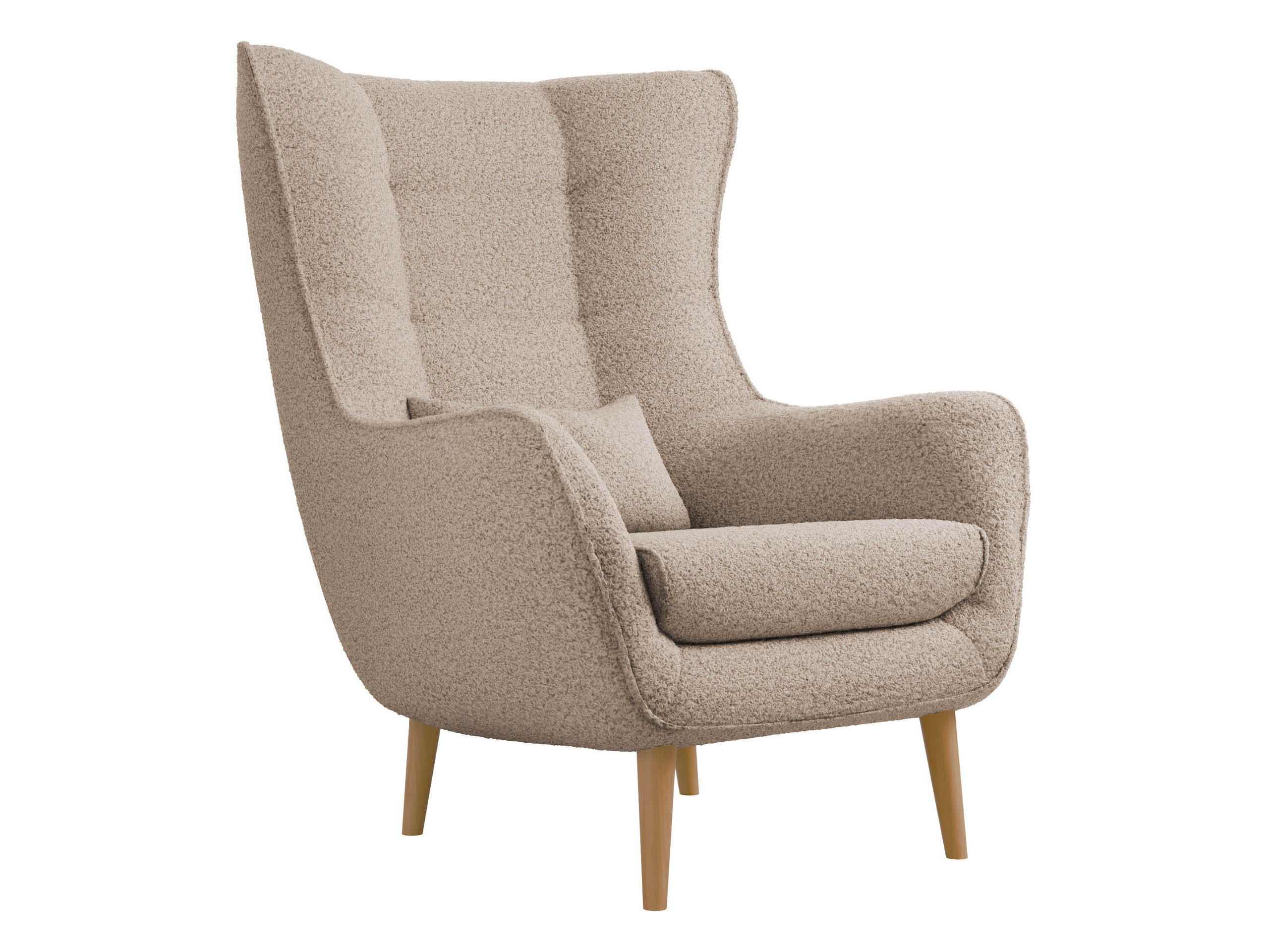 SESSEL Estjano Boucle - Beige, Holz/Textil (80/106/95cm) - MIRJAN24