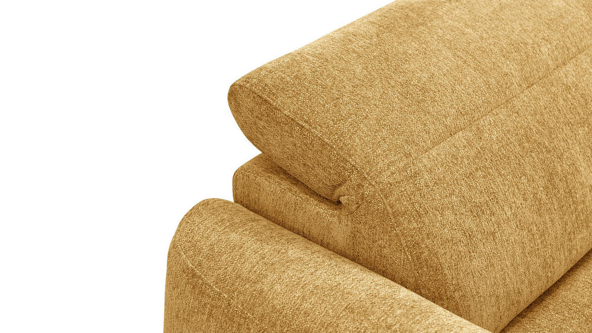 ECKSOFA NERO 4-Sitzer, gelb - Gelb/Schwarz, Holz/Textil (272/81/159cm) - Courtois Laville