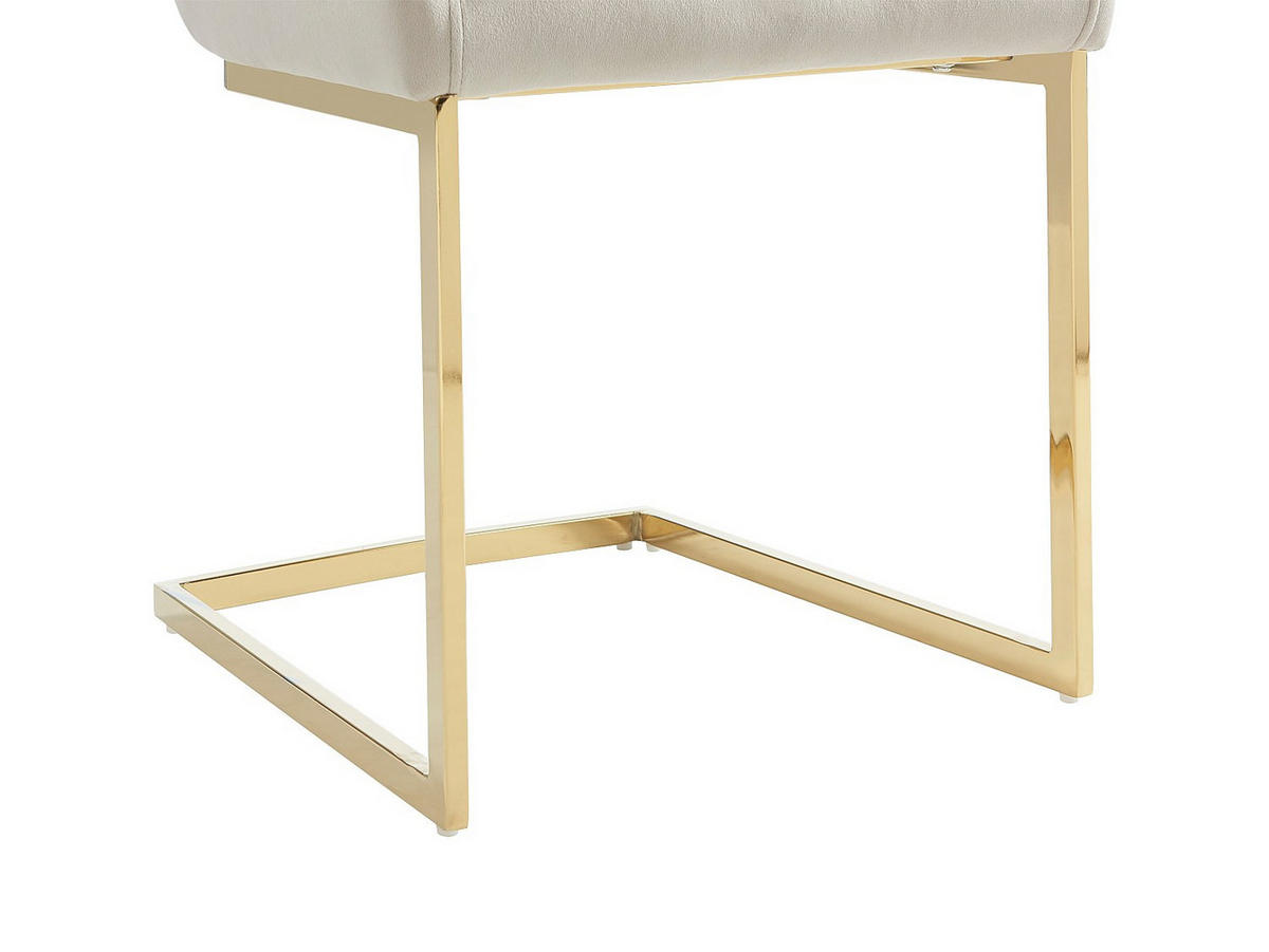 STUHL - 53 cmcm x 58 cmcm - Samt, Stoff - Beige - BERLONA - Beige, Textil (53/96/58cm) - Vente-Unique