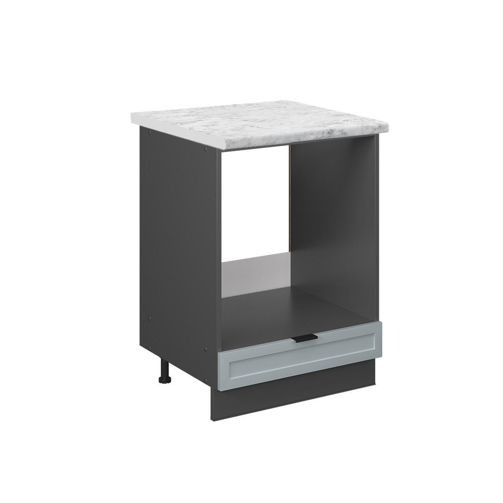 HERDUMBAUSCHRANK Fame-Line Hellblau-grau 60 cm, AP Marmor - Anthrazit/Blaugrau, Holzwerkstoff (60/82/60cm) - Vicco