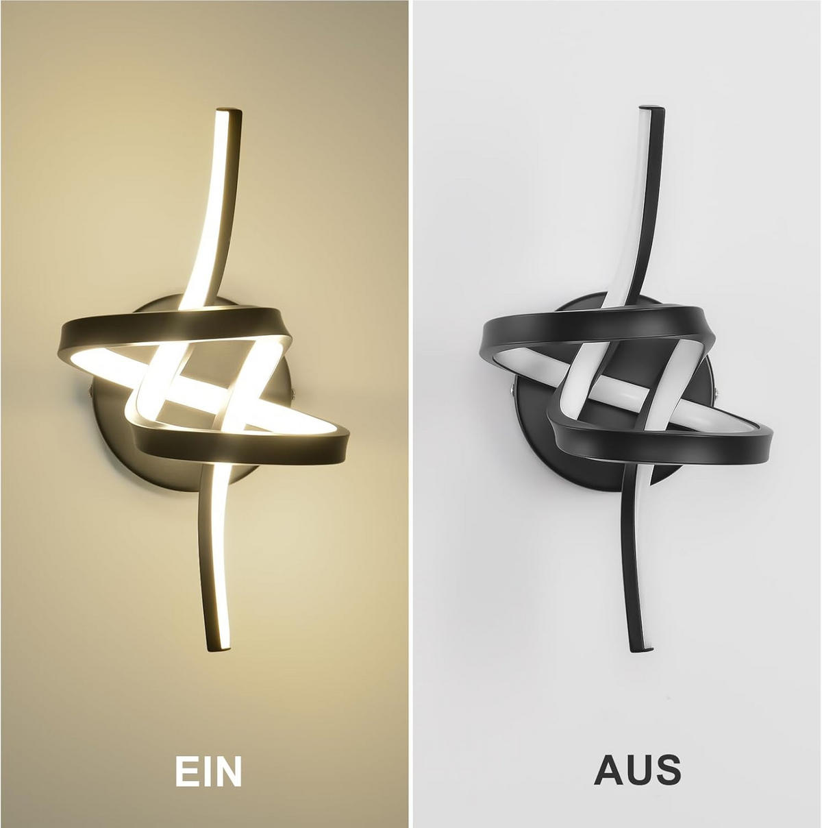 LED - WANDLEUCHTE Nebelthir 17.0/19.5/31.0 cm - Schwarz, Kunststoff (17/19.5/31cm) - ZMH