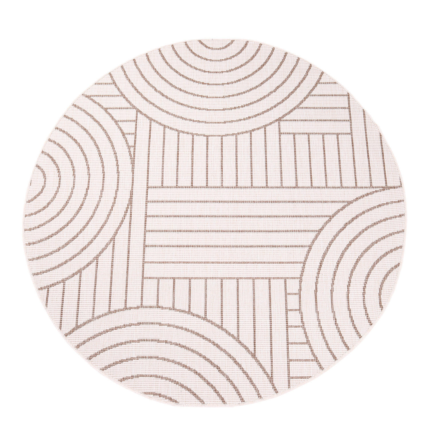 OUTDOOR-TEPPICH DuoRug 5842 Creme 160x160 cm - Beige, Textil (160/160cm) - carpet city