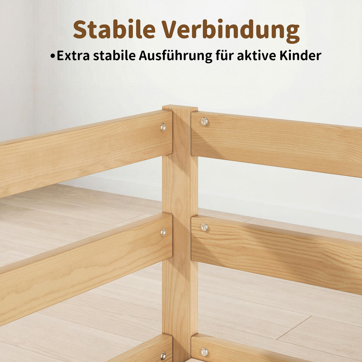 KINDERBETT 90/200 cm in Natur - Naturfarben, Holz/Holzwerkstoff (90/200cm) - WISHDOR