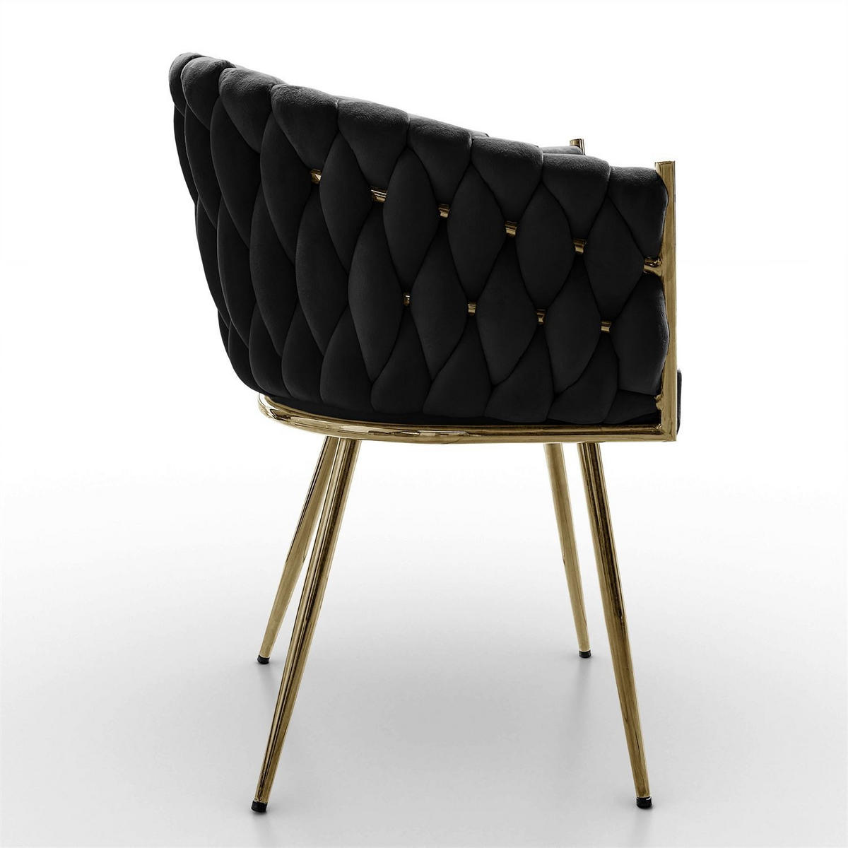 ARMLEHNENSTUHL ROSALIE - Goldfarben/Schwarz, Textil (65/73/54cm) - Lookway