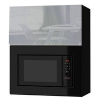 MIKROWELLENUMBAUSCHRANK Avellino W2MK/60 grau Acryl Hochglanz / Schwarz 60 / 32,5 / 72cm - Schwarz/Grau, Holz/Holzwerkstoff (60/72/32.5cm) - Feldmann-Wohnen