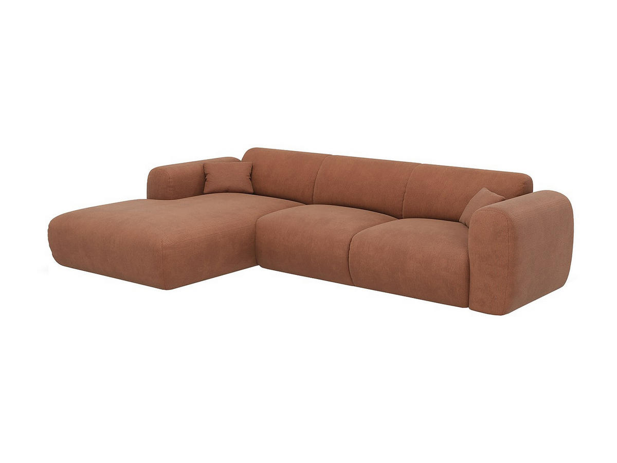 SOFA - 5 Personen - samt - terracotta Pogni - Terracotta, Textil (280/165cm) - Vente-Unique