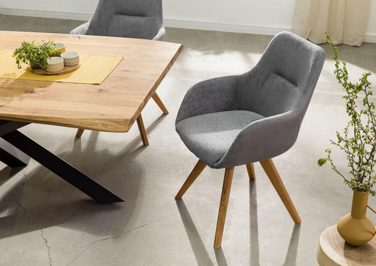 STUHL 100% Polyester 56 x 60 x 87 cm grau TACOMA #10 - Grau, Kunststoff (56/87/60cm) - Massivmoebel24