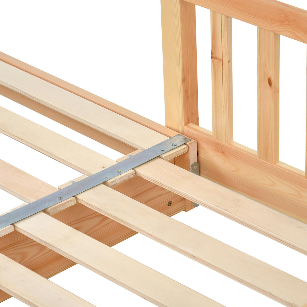 HAUSBETT Massivholz 200/90 cm + 200/180 cm Natur - Ahornfarben, Holz - Raumix