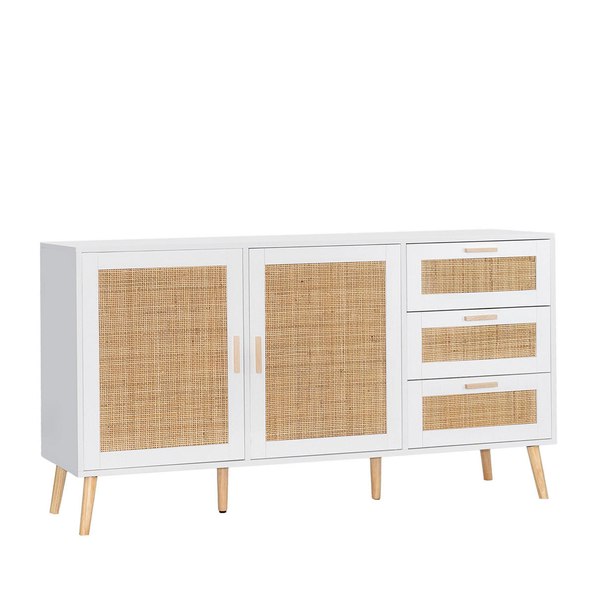 ANRICHTE NIEDRIGE Tahiti Weiß 148 cm x 79 cm - Weiß, Holzwerkstoff (148/79/40cm) - Klast Home