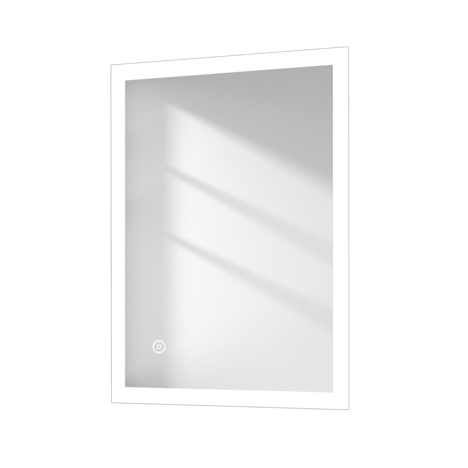BADSPIEGEL mit Anti-Beschlag Beleuchtung 90/70/3,5 cm - Weiß, Glas (70/3.5/90cm) - EMKE