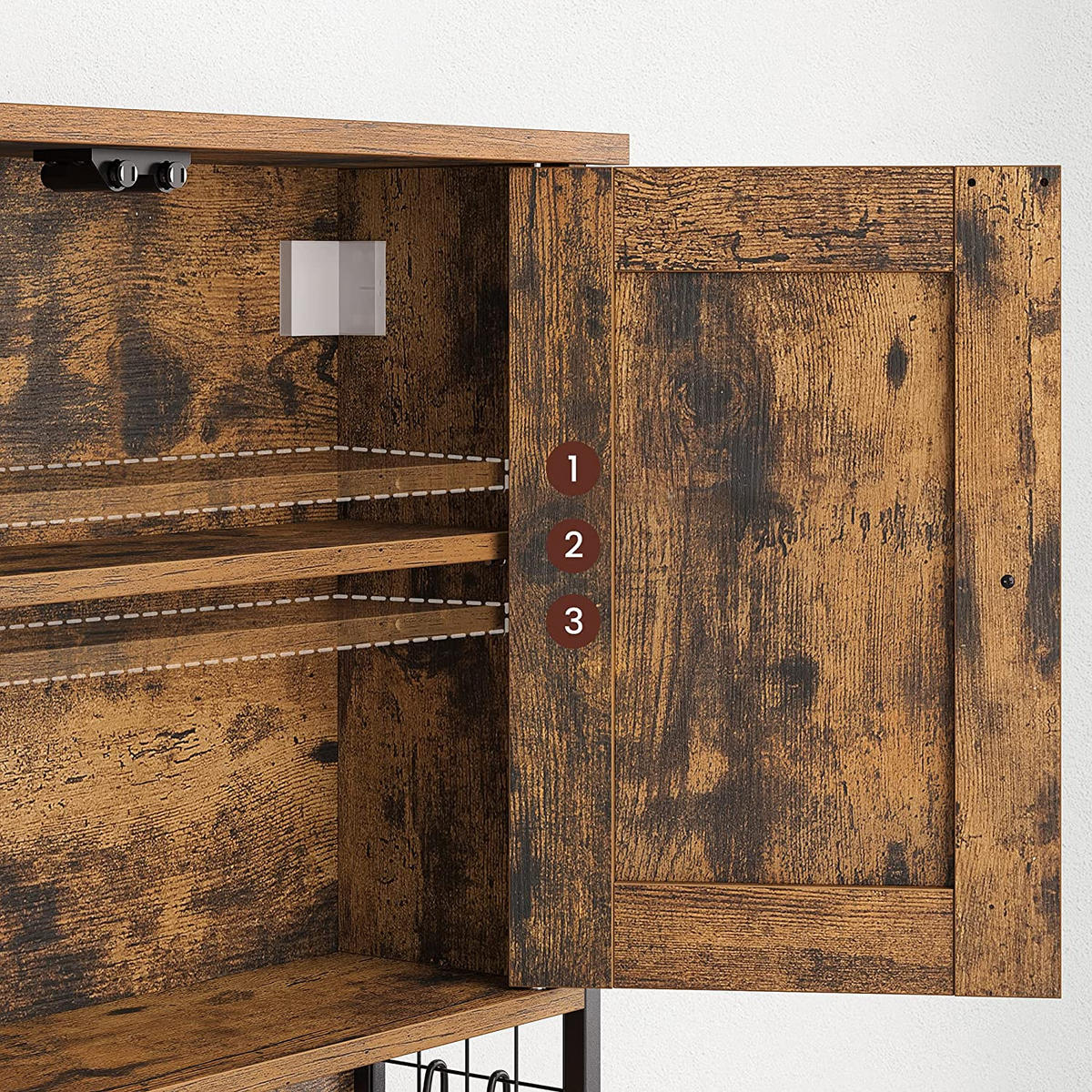 BADEZIMMERSCHRANK WANDSCHRANK - Braun, Holzwerkstoff (16/60/60cm) - Hansiro