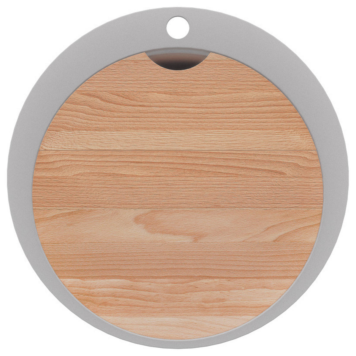 SPÜLBECKEN RUND Pisa Max, 2-er set Grau 53/53 cm 1 Becken + Ablauf-Set + Schneidebrett ab 50er Unterschrank - Beige/Grau, Kunststoff (53/20/53cm) - Primagran