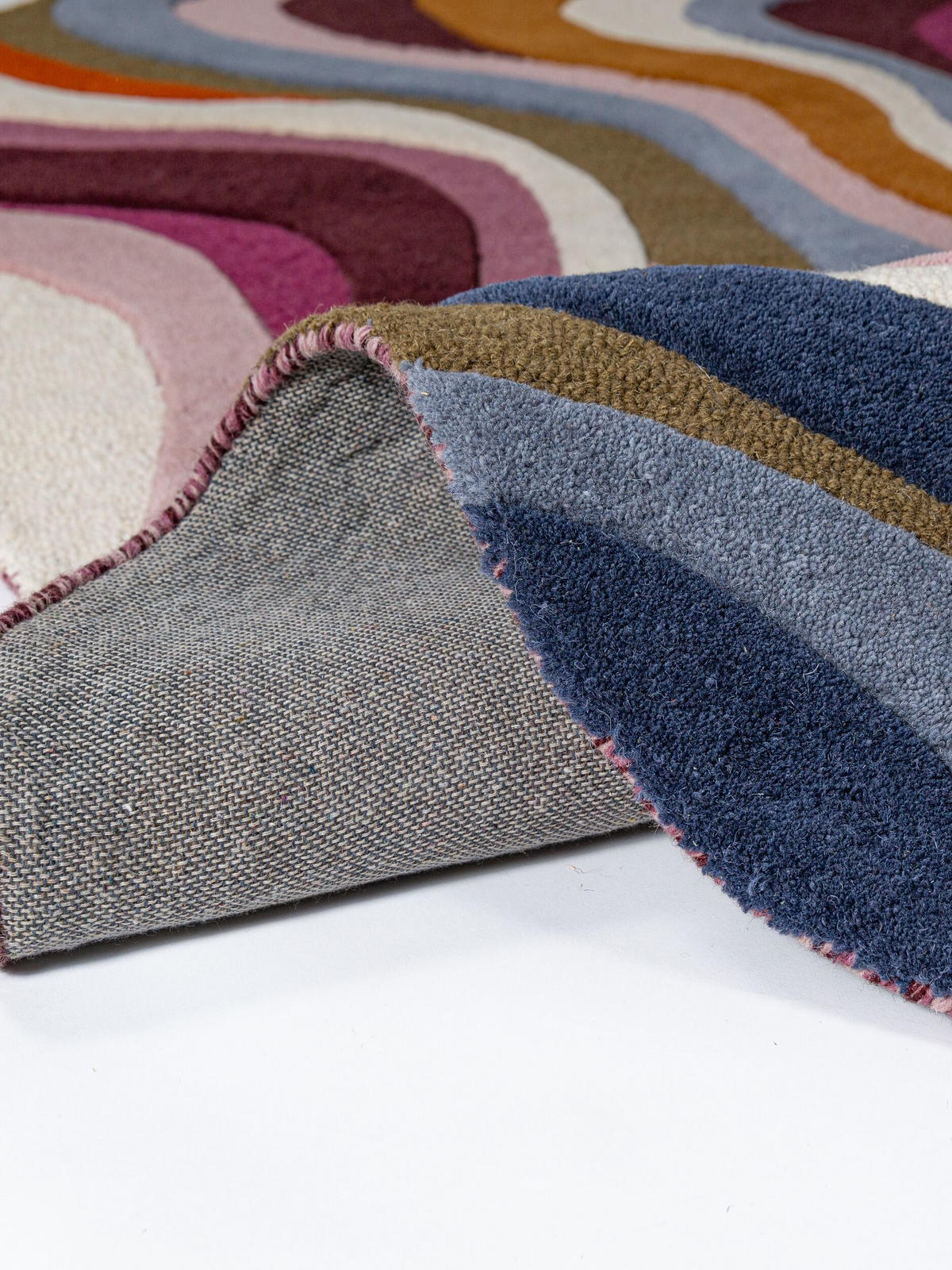 TEPPICH aus Wolle, handgetuftet, EFFRA, in Multi, Wellen-Swirl, 140 x 200 cm - Multicolor, Textil (140/200cm) - KADIMA DESIGN