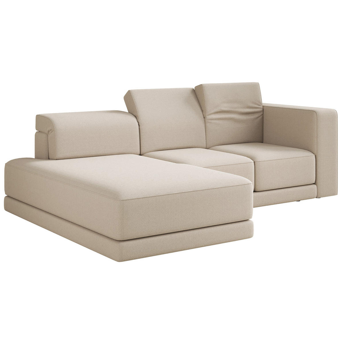 ECKSOFA Novals L-Form, 4-Sitzer, links 278 cm - Beige/Schwarz, Holz/Kunststoff (278/168cm) - Selsey