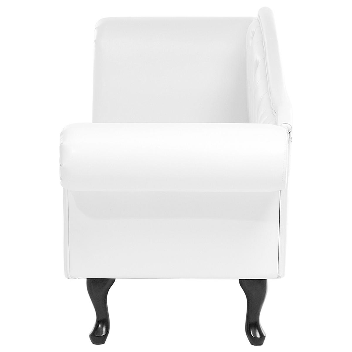 ČALOUNĚNÉ LEHÁTKO CHAISE LONGUE Umělá kůže bílé levostranné Lattes - bílá/černá, plast (188/87/59cm) - Beliani