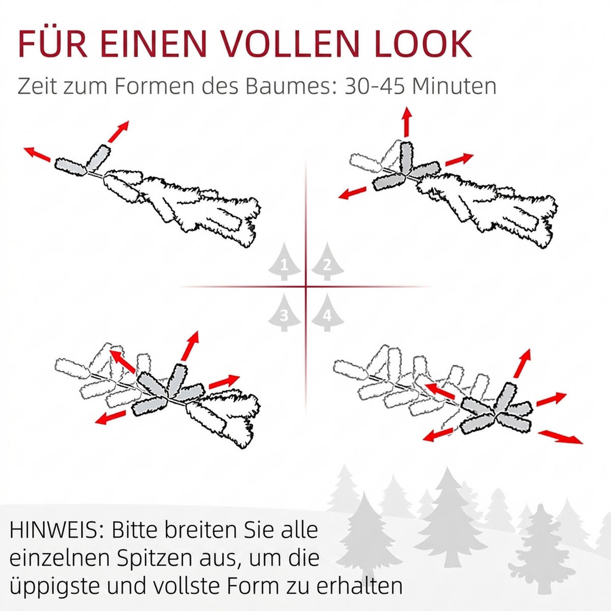 WEIHNACHTSBAUM Kunststoff Stahl Grün - Grün, Kunststoff (180cm) - HOMCOM