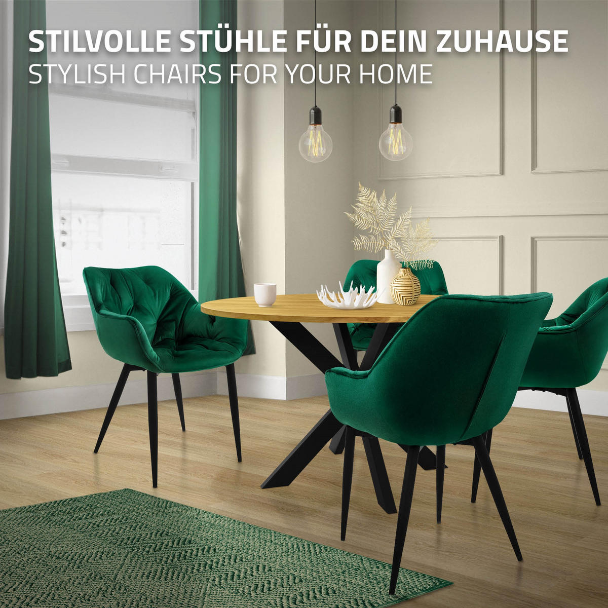 JÍDELNÍ ŽIDLE, sada 2 ks, tmavě zelený samet - černá/tmavě zelená, kov (67/83/59cm) - ML-DESIGN