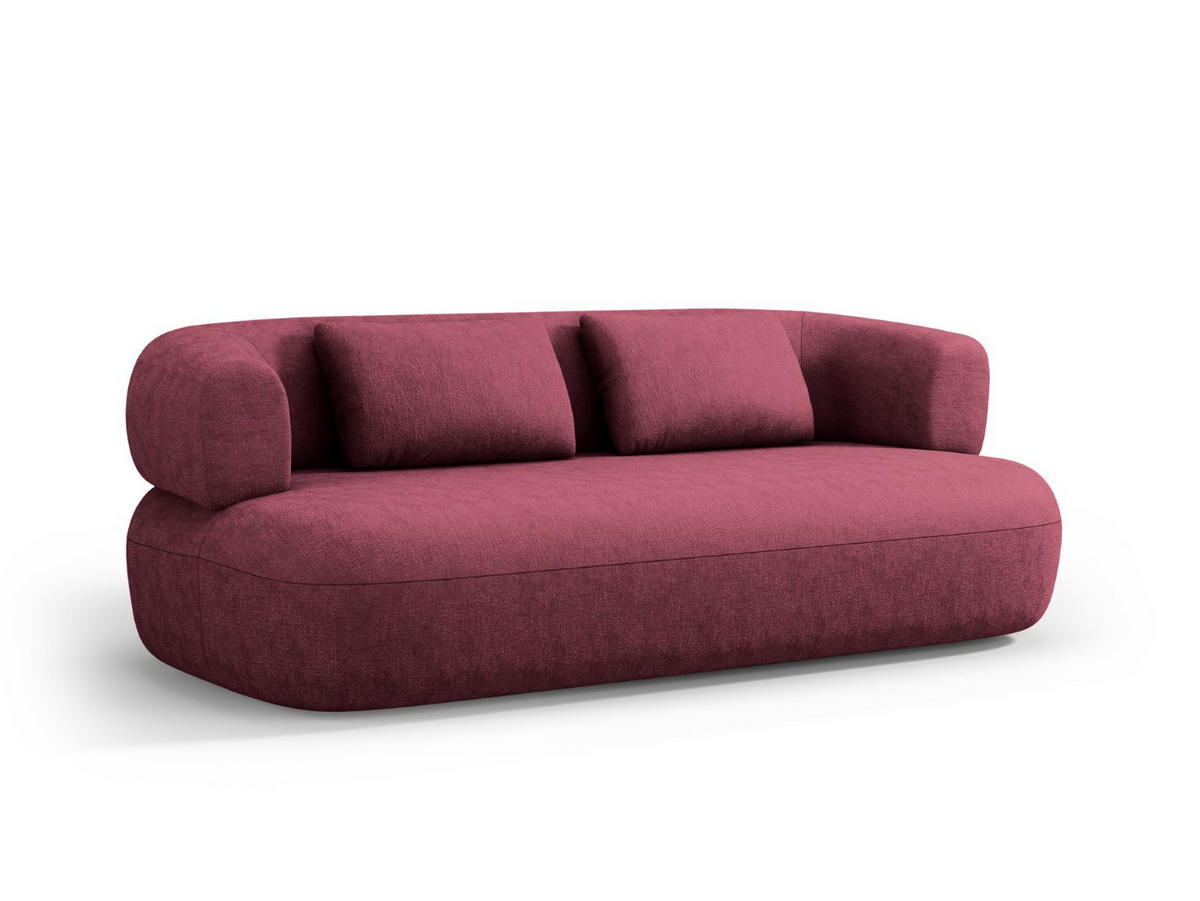 SOFA Jenny aus Chenille-Stoff karmesinrot 3 Sitzplätze - Rot, Textil (90/73/178cm) - Micadoni