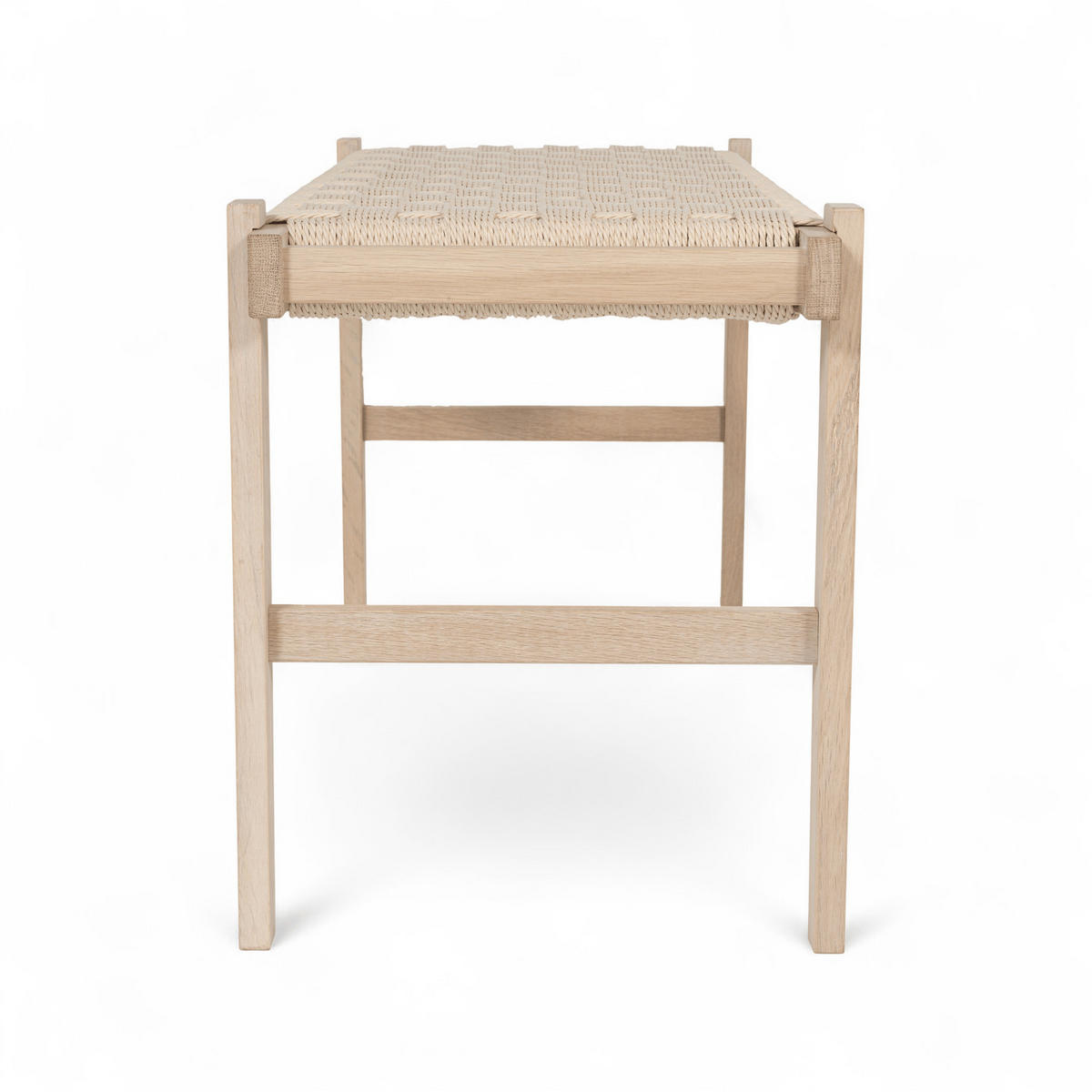 SITZBANK 110/38/47 cm Rattan / Eiche Eiche bianco - Eiche Bianco/Eichefarben, Holz/Papier (110/47/38cm) - Furnhouse