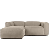 ECKMODULSOFA-LINKS BUFFO 3/4 Sitzer mit extrem weicher Sitzfläche, Kordstoff, beige - Beige, Textil (237/180cm) - KONSIMO®