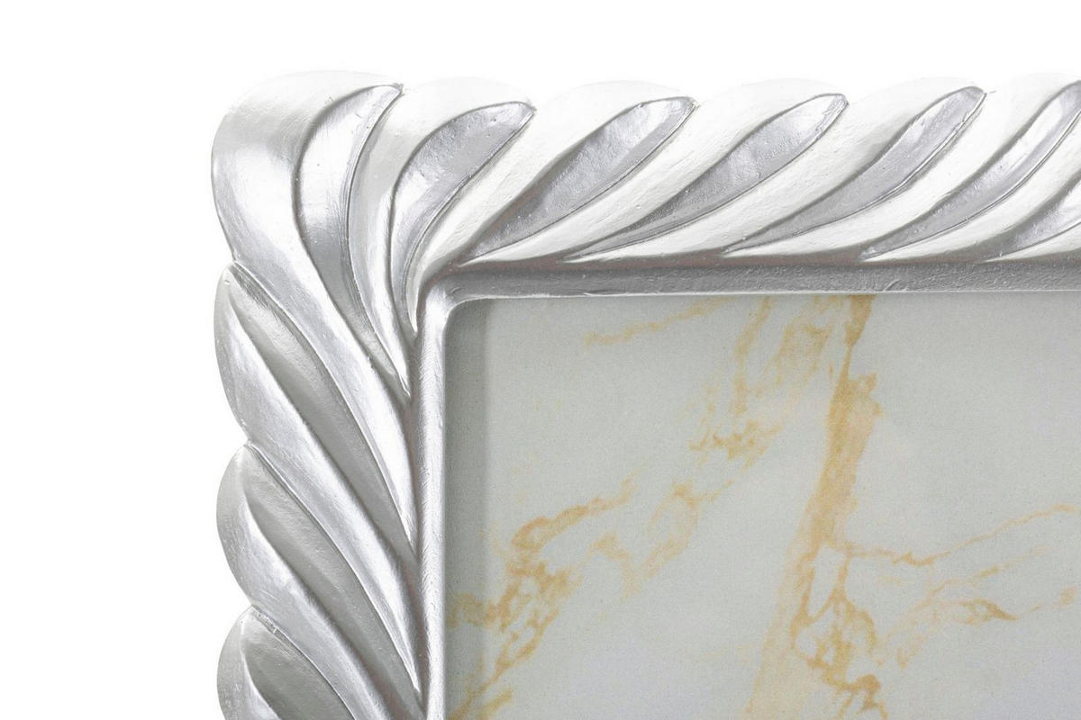 BILDERRAHMEN Carvy, Fotoformat 20 x 25 cm, silberfarben, Polyresin und Glas, Rahmen 26,3 x 1,6 x 31,2 cm - Silberfarben, Glas/Kunststoff (26.3/31.2/1.6cm) - Mauro Ferretti