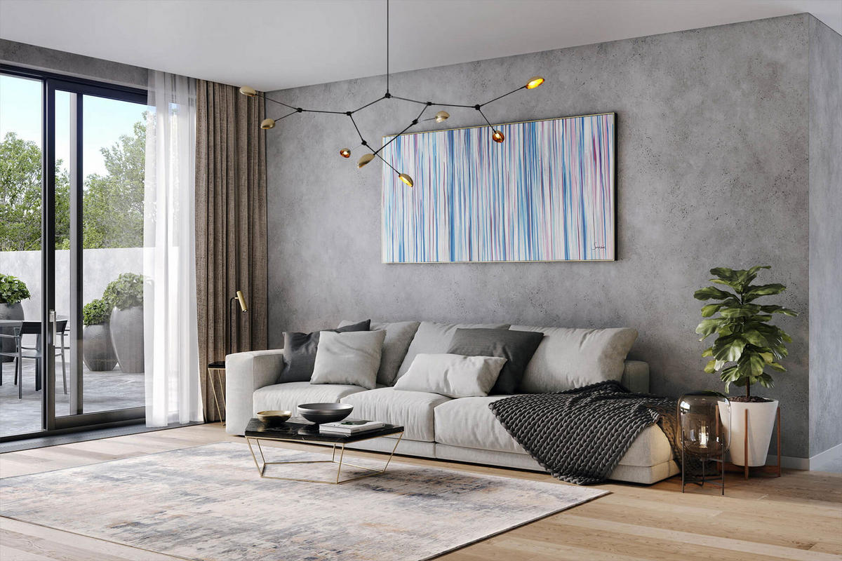 ÖLGEMÄLDE XXL Blau 200/100 cm - Blau/Weiß, Holz/Textil (6.68/100cm) - KUNSTLOFT