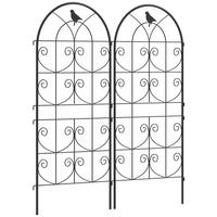 RANKGITTER DE-18338 2er-Set, 120 cm hoch mit Vogelmotiven Schwarz - Schwarz, Metall (1.3/120/50cm) - ComfortXL