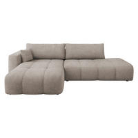 ECKSOFA Furyn O Boucle, Seite: Links - Schwarz/Braun, Holzwerkstoff/Kunststoff (262/145cm) - MIRJAN24