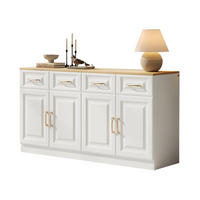 SIDEBOARD 140/40/75 cm mit 4 Schubladen, 4 Türen und verstellbaren Einlegeböden, Weiß/Eiche - Weiß, Holzwerkstoff (140/75/40cm) - Redom