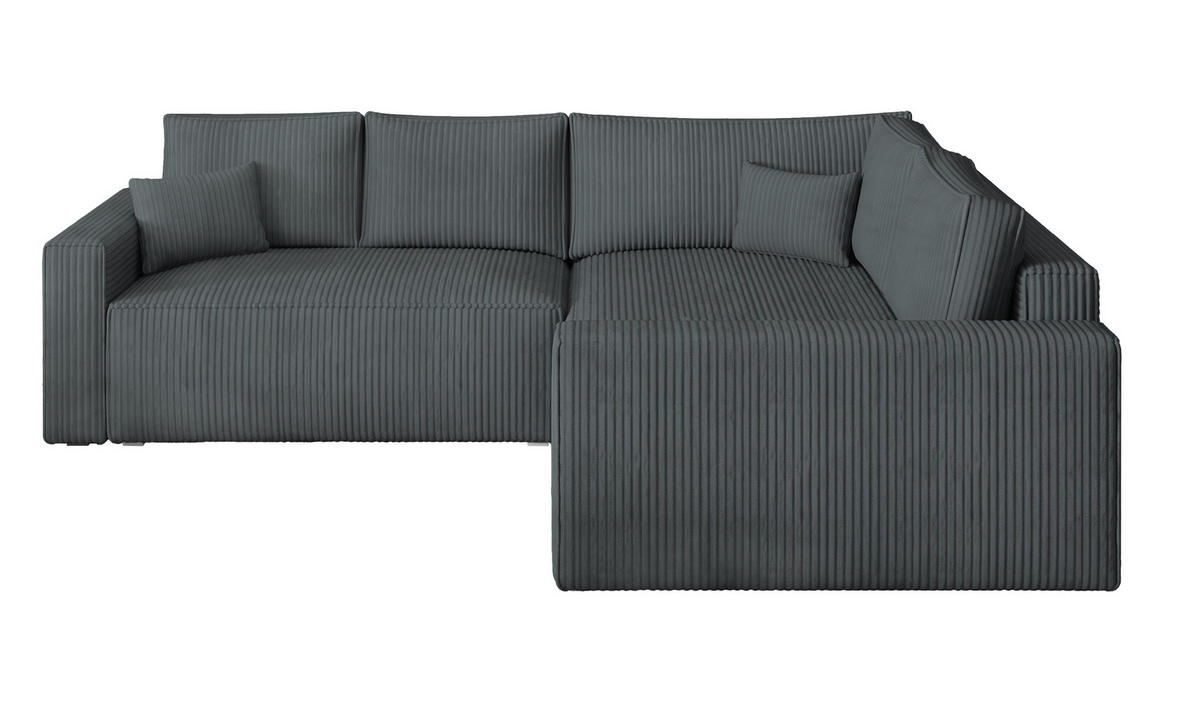 ROHOVÁ SEDAČKA ERONIS šedá - šedá, dřevo/textil (265/194cm) - MASSENO