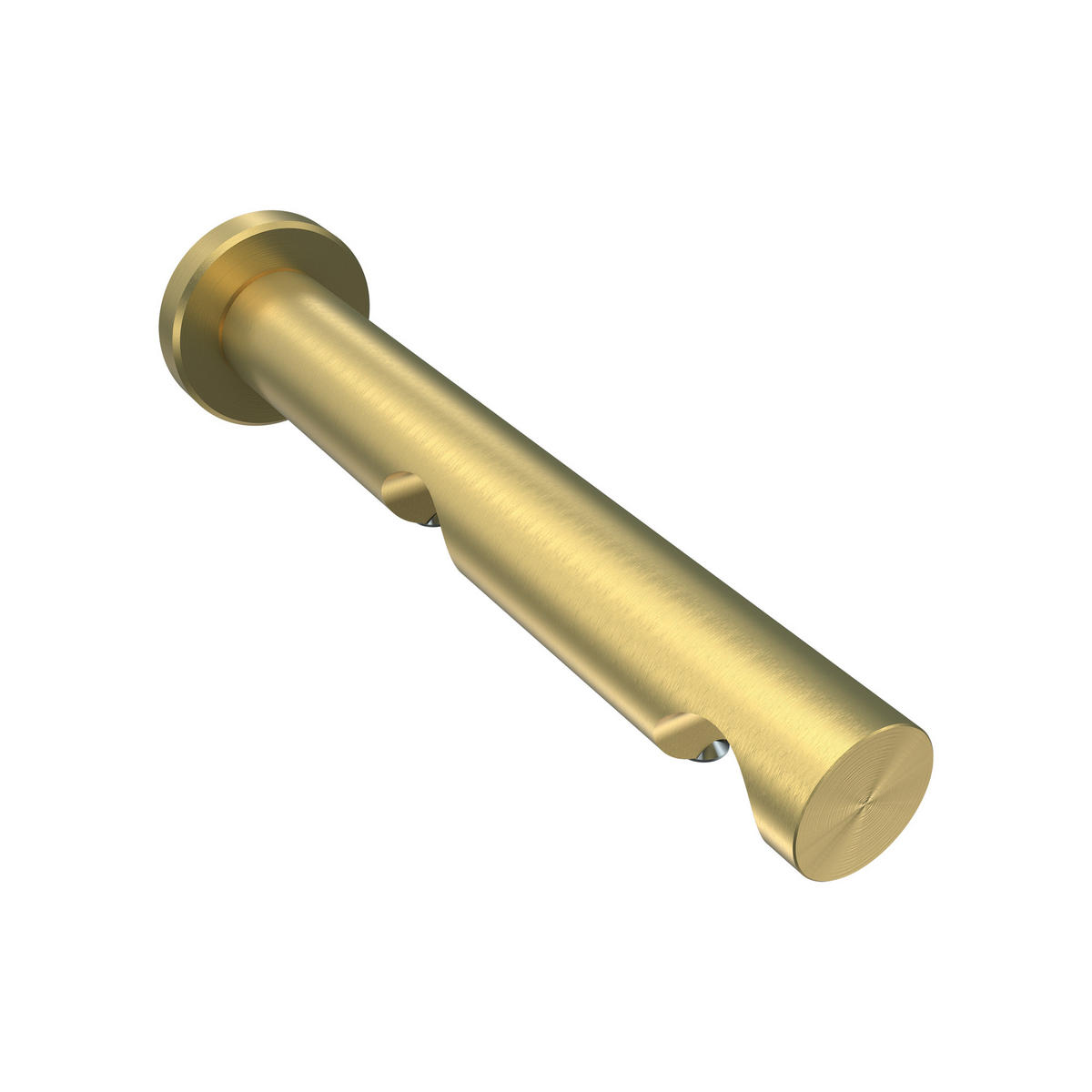 TRÄGER FÜR GARDINENSTANGEN 20 mm Ø, Platon 2-läufig, Messing-Optik - Messingfarben, Metall (16/4/4cm) - INTERDECO