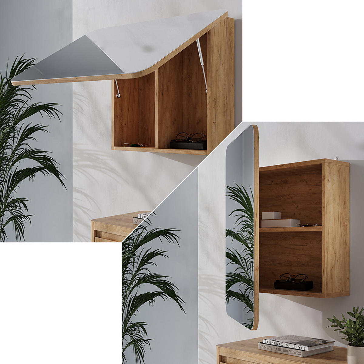 KOUPELNOVÁ ZRCADLOVÁ SKŘÍŇKA Zino Zlatý mocný dub - medově dubová, kompozitní dřevo (70/50/17.4cm) - Vicco