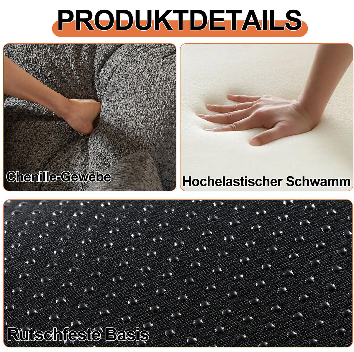 SCHLAFSOFA 2-in-1 Chenille Grey - Grau, Kunststoff (91.4/69.8/367.6cm) - Meubliv