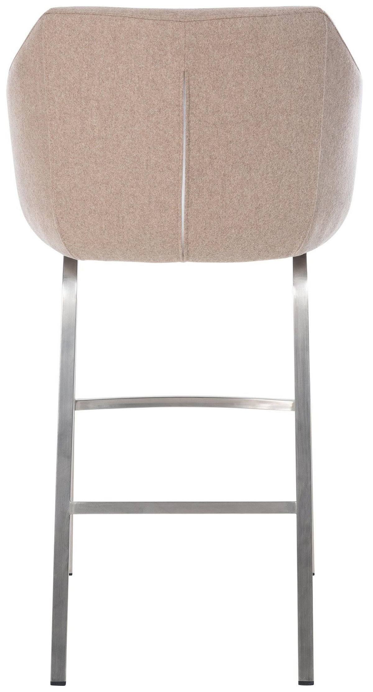 BARHOCKER Filz taupe - Taupe/Edelstahlfarben, Textil/Metall (58/108/56cm) - CLP