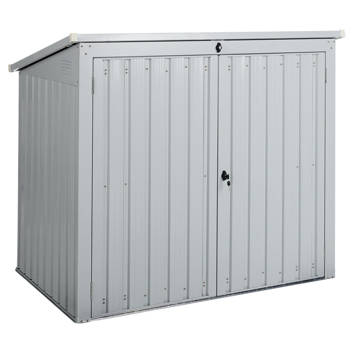 GERÄTEHAUS Weiß Moena - Weiß, Metall (158/134/96cm) - Beliani
