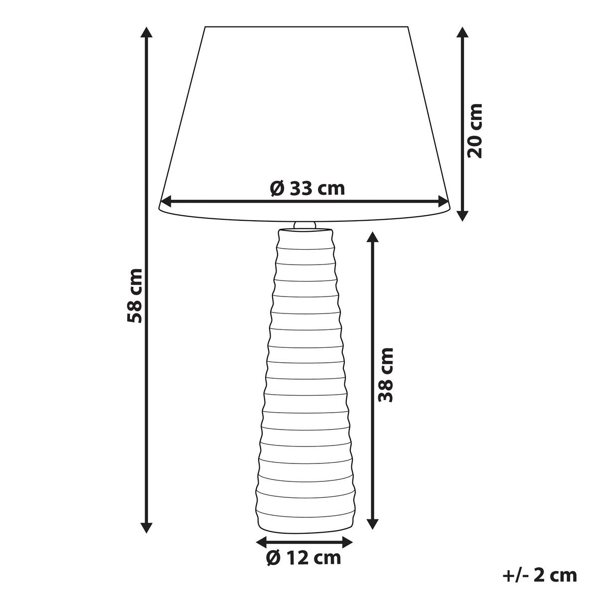 TISCHLAMPE Vilnia 33/33/58 cm - Silberfarben, Keramik (33/33/58cm) - Beliani