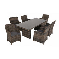 GARTEN-SITZGRUPPE Milan 7-teilig Gartenmöbel-Set - Braun, Kunststoff - DELUKE