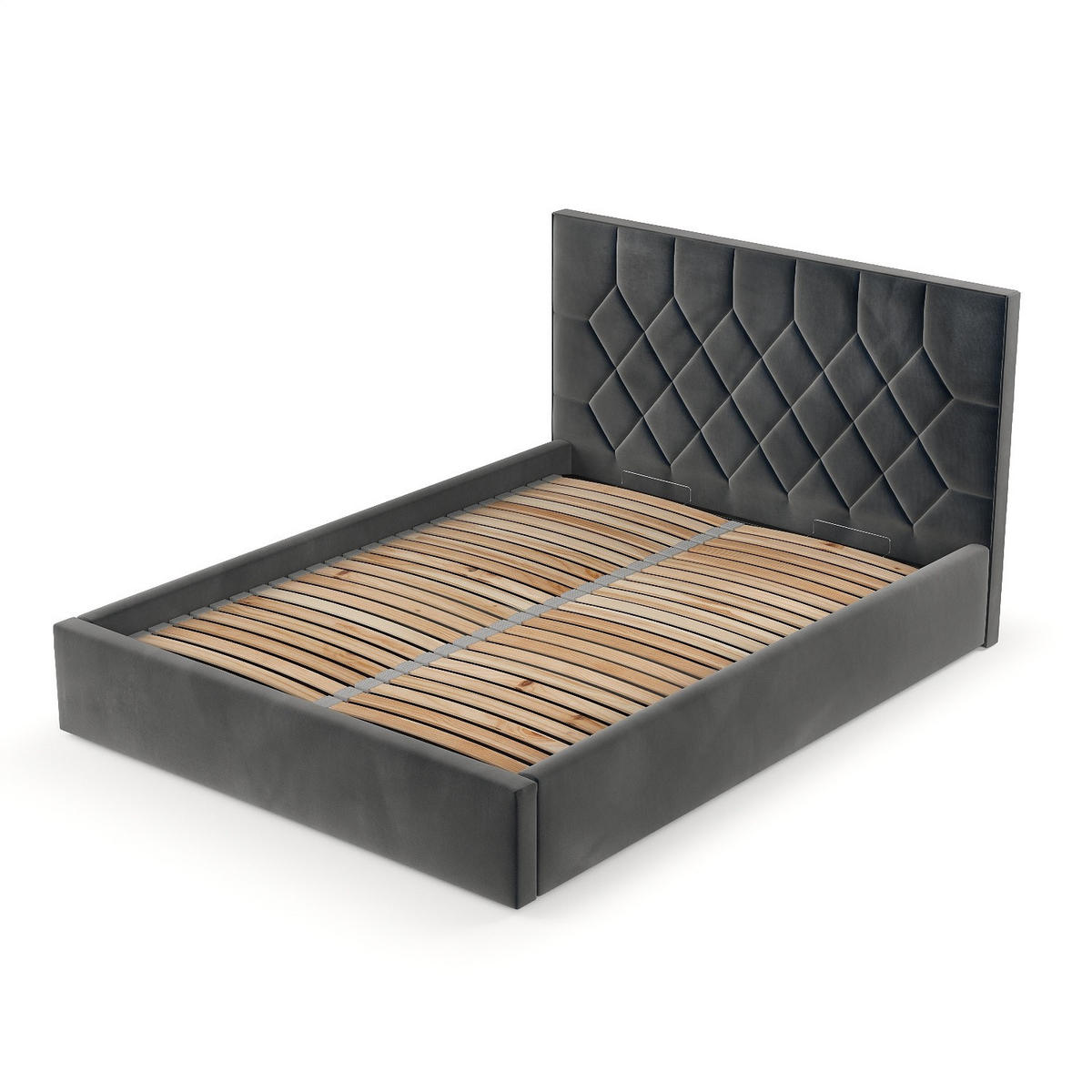 POLSTERBETT Brisa 160/200 cm Anthrazit im Paros Stoff - Anthrazit/Schwarz, Holz/Holzwerkstoff (160/200cm) - AltaBeds