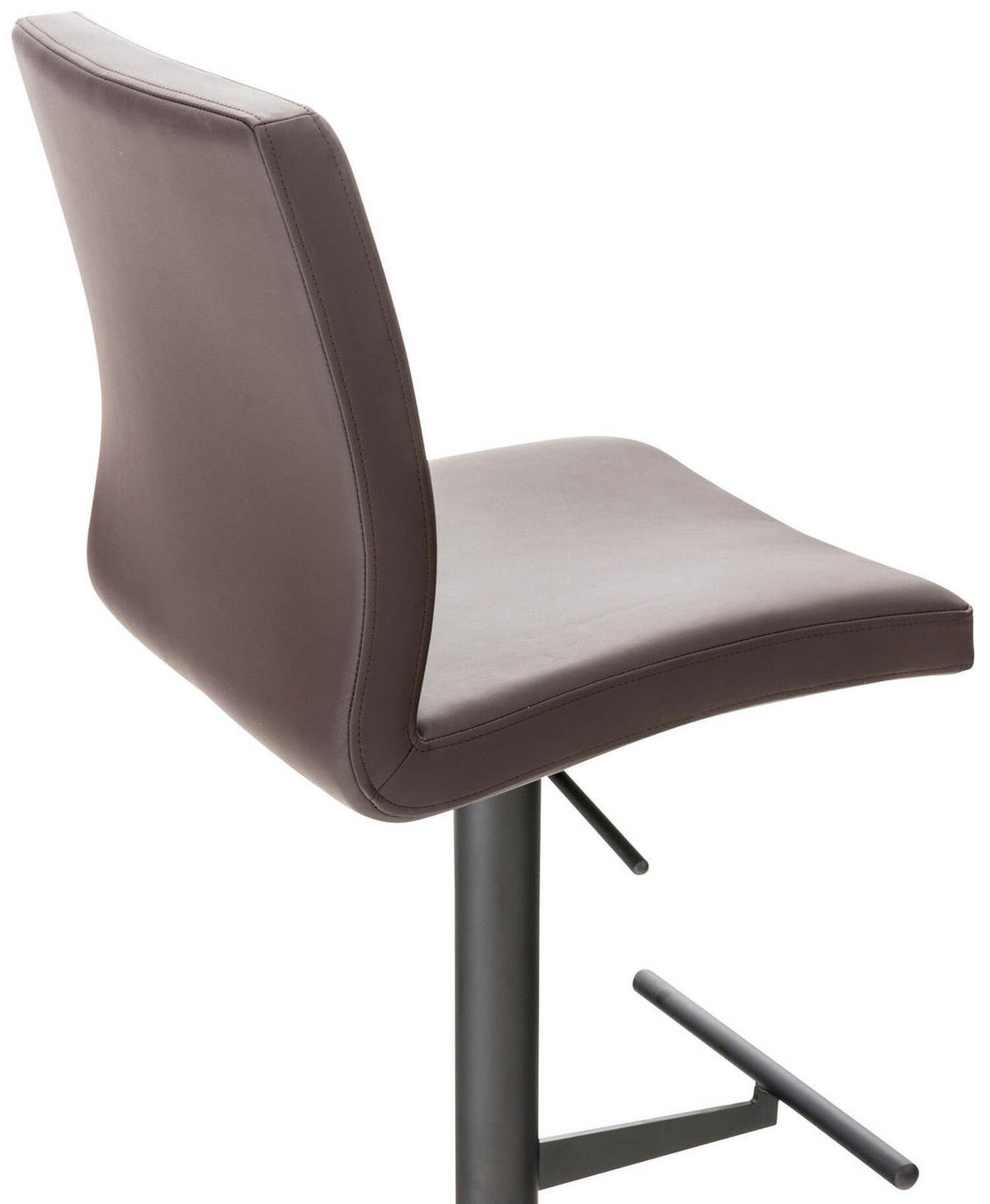BARHOCKER Cathy, Gestell schwarz, Kunstleder Braun - Schwarz/Braun, Kunststoff/Textil (40/100/49cm) - TPFLiving