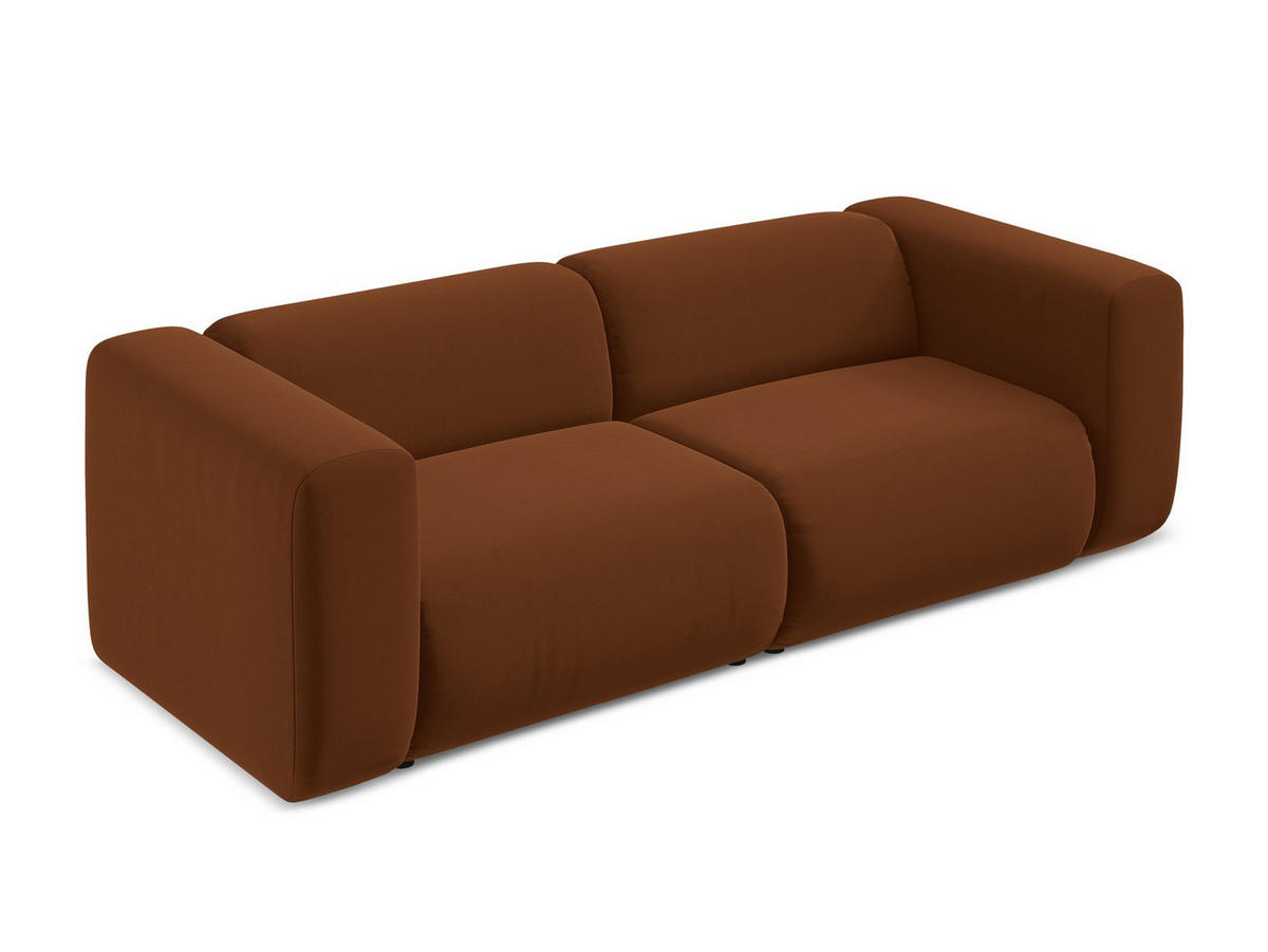 3-SITZER SOFA Bouclé Stoff Beige - Greige/Beige, Holz/Textil (190/73/95cm) - Makamii