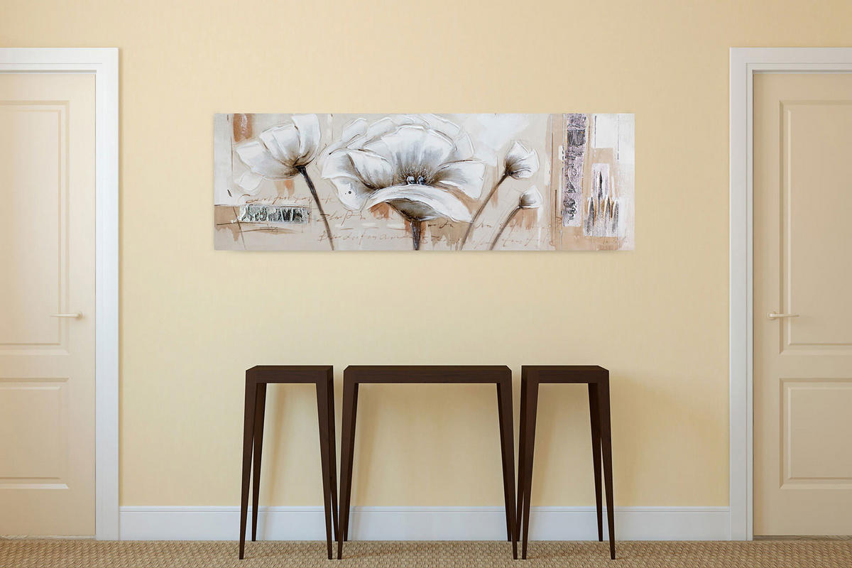 ÖLGEMÄLDE 150/50 cm - Beige, Holz/Textil (2/50cm) - KUNSTLOFT