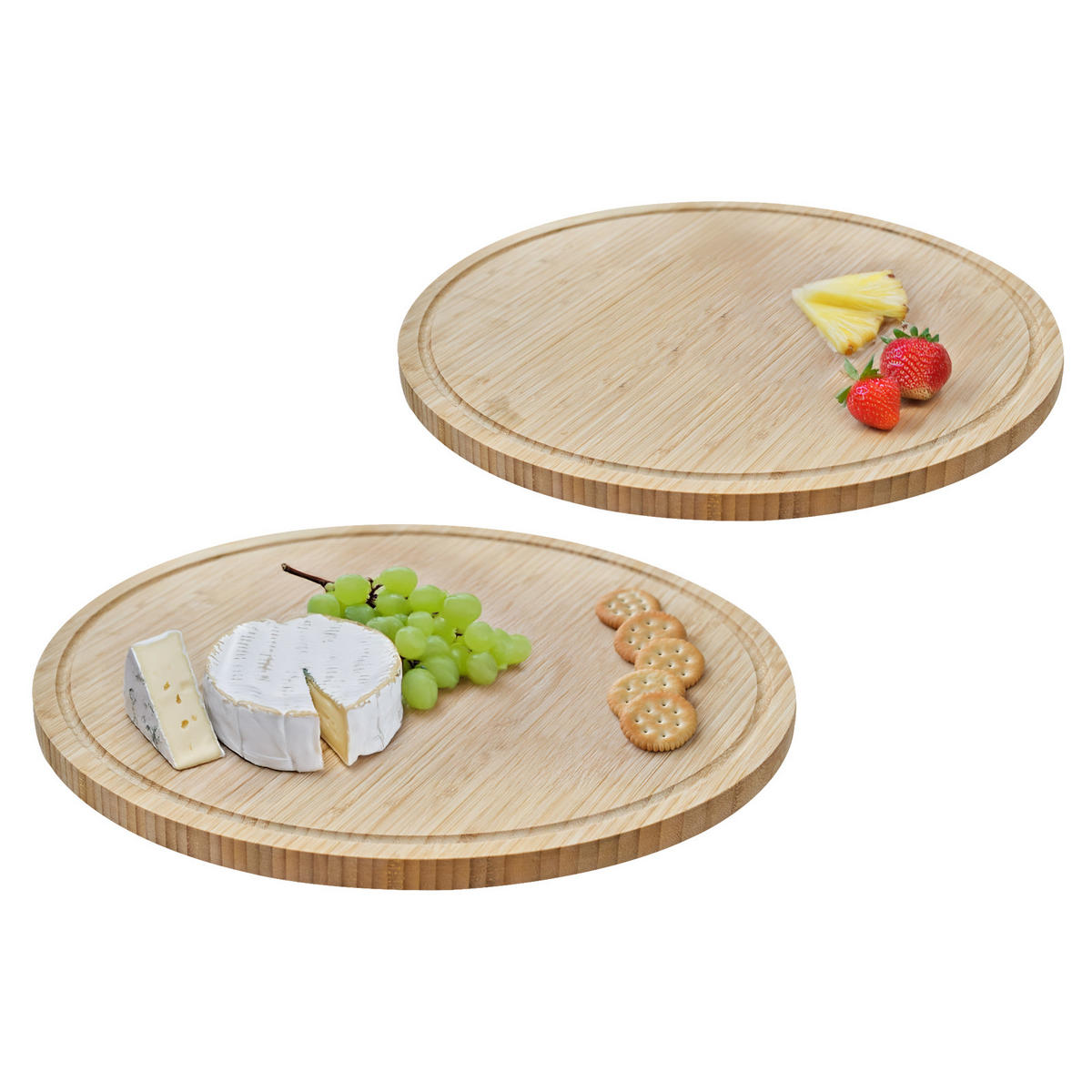 SCHNEIDEBRETT Luigi 2er Set Servierbrett Bambus - Hellbraun, Holz (44/44cm) - SVITA