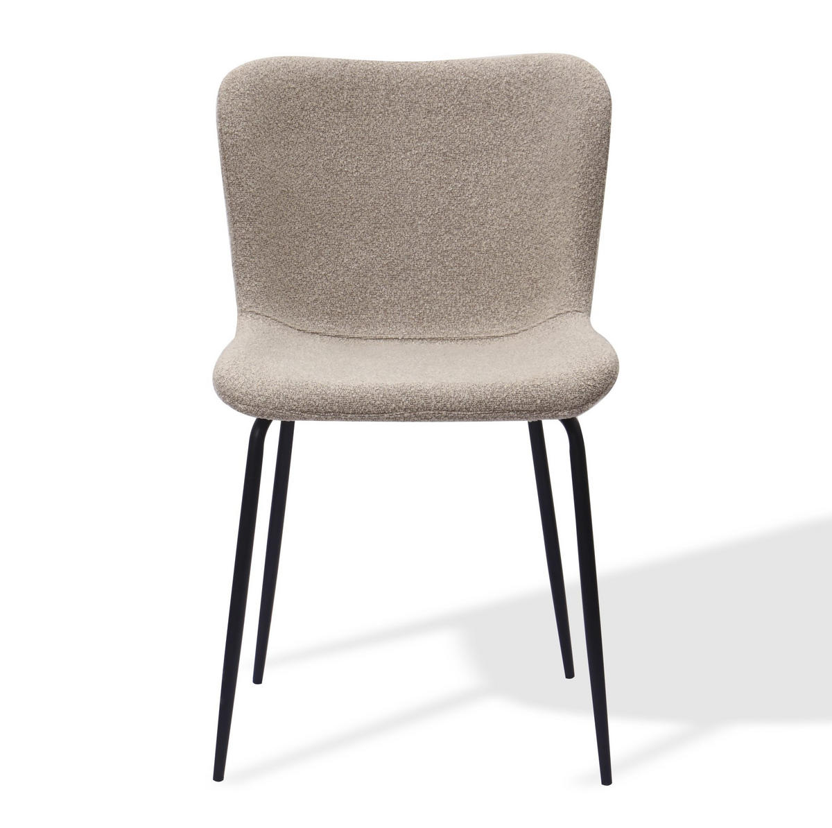STUHL mit hoher Rundlehne Stoff Metall Khaki 2er-Set - Braun, Metall (48/80/55cm) - Meubliv