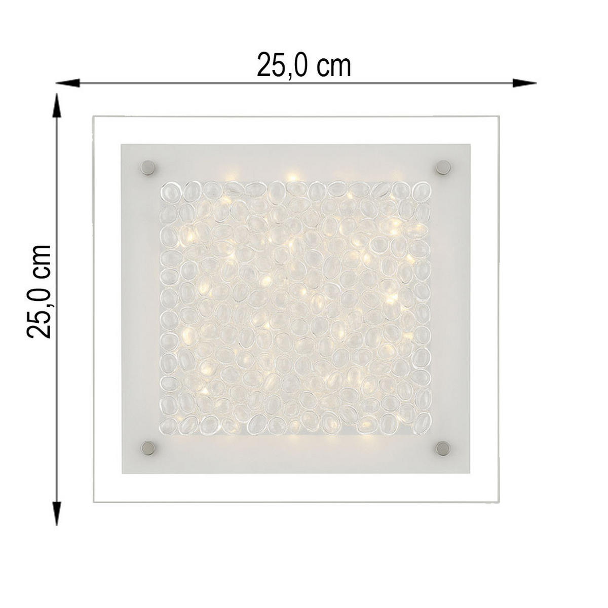 LED DECKENLEUCHTE Merle Chrom Weiß - Weiß, Glas (25/25/5cm) - Wofi