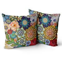KISSENBEZUG 2er Set 65 x 65 cm Samt Boho Ethno - Multicolor, Textil (65/65cm)