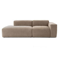 3-SITZER modulares Sofa HEAVEN SET 1 Links, Breite 255 cm Webstoff Braun - Schwarz/Braun, Holz/Kunststoff (255/71/102cm) - Muffo