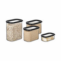 VORRATSDOSEN Modula schwarz 4er Set - Schwarz, Kunststoff (1/1/1cm) - Mepal
