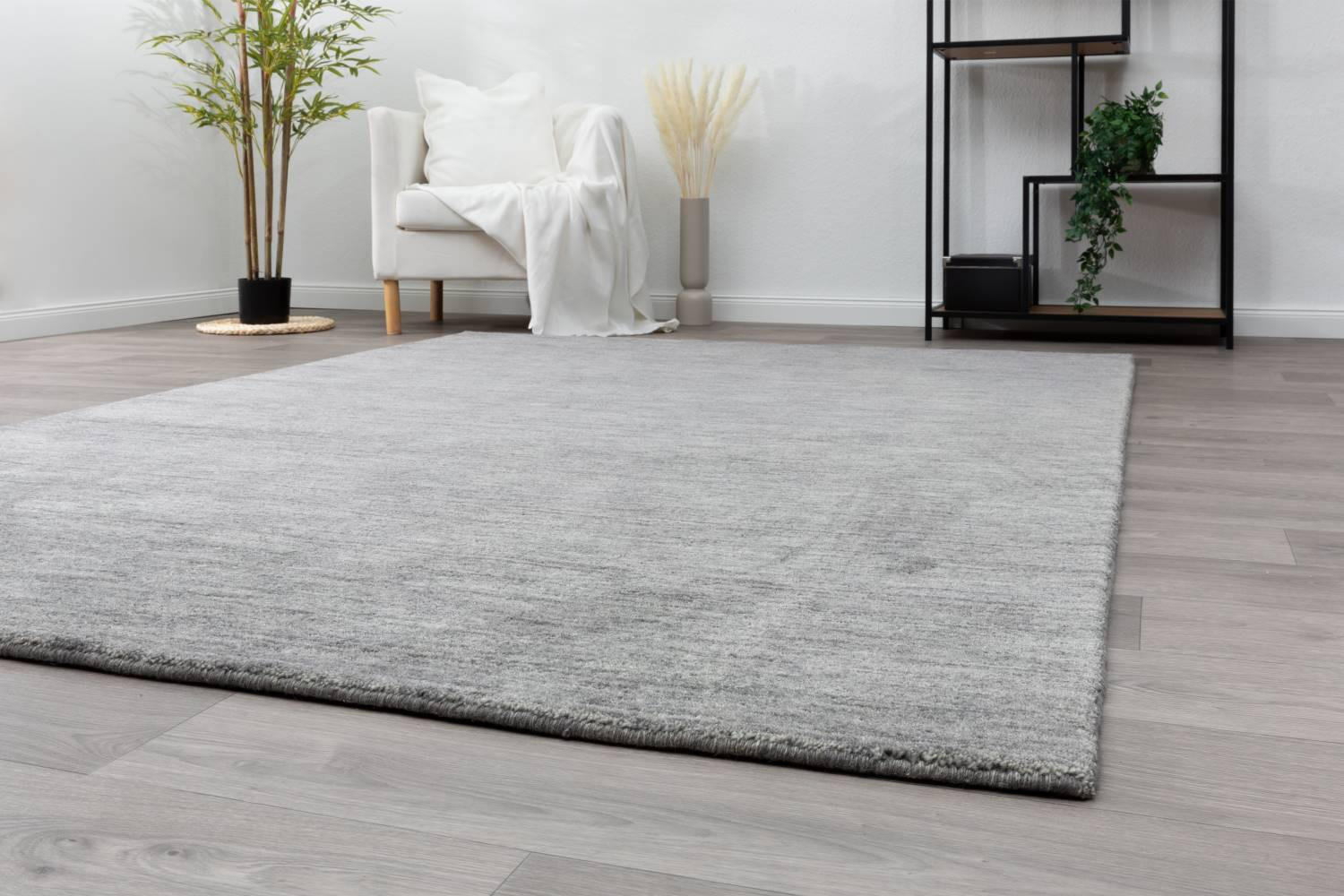 WOLLTEPPICH 140/200 cm Jaipur - Grau, Naturmaterialien (140/200cm) - Steffensmeier