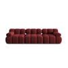MODULARES-SOFA Bellis aus Samt dunkelrot 3 Sitzplätze - Dunkelrot, Textil (94/63/282cm) - Micadoni